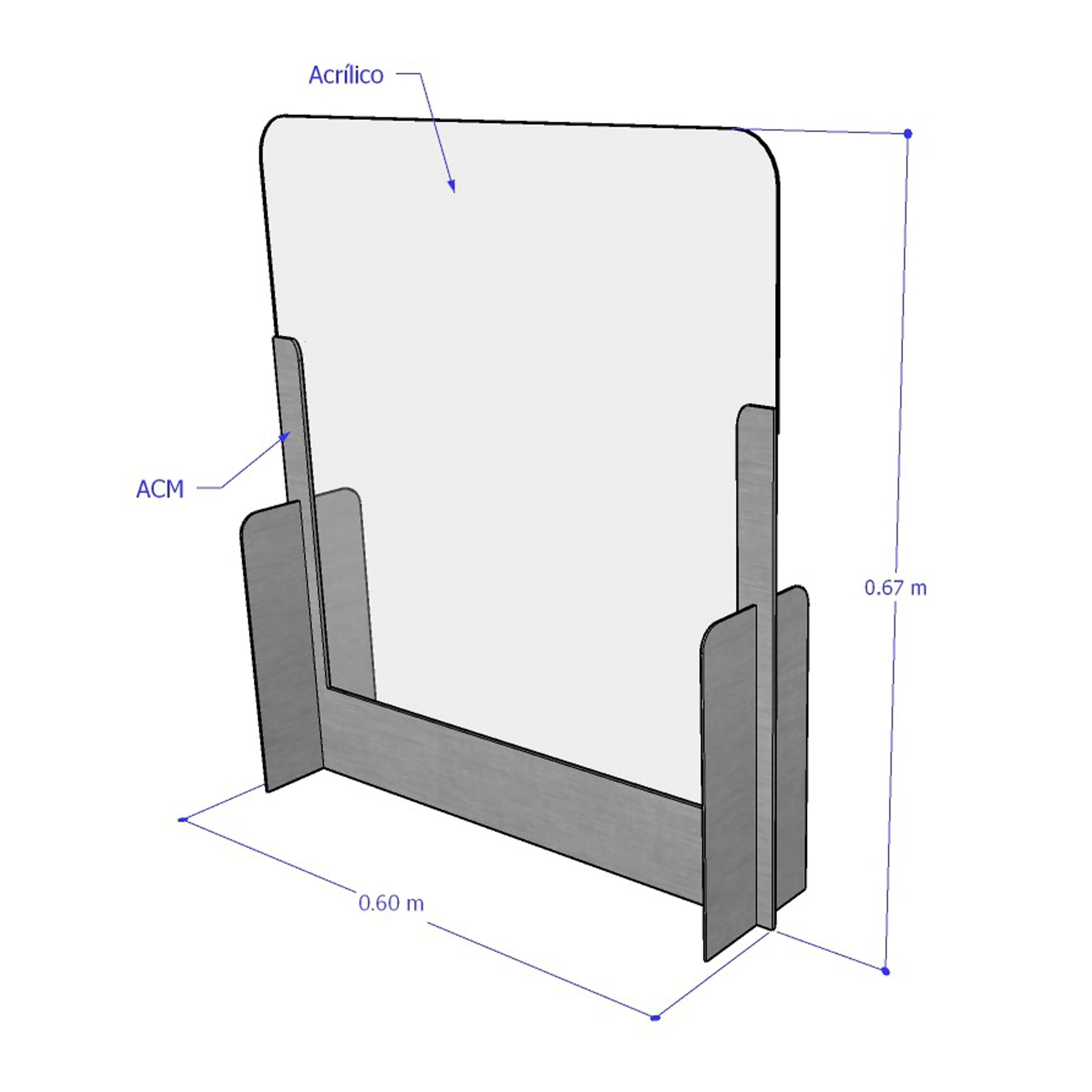 BARRERA  PROTECTORA DE 60CMS  PARA MESAS