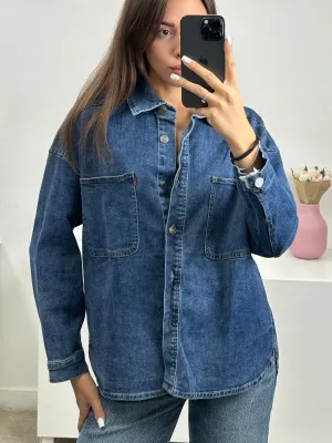 Camicia in denim oversize