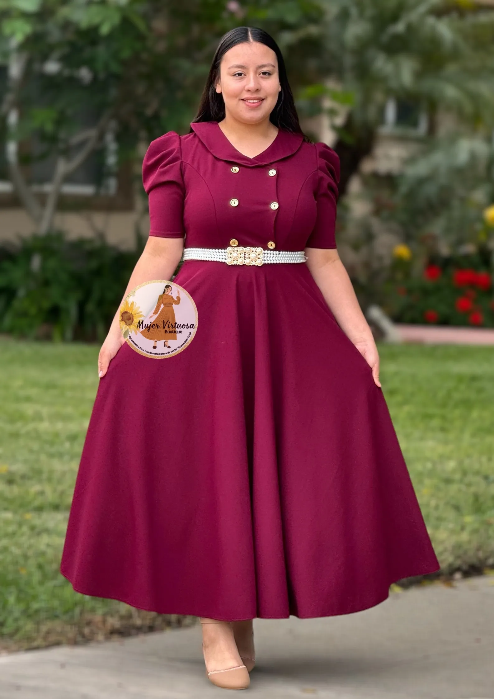 Dorothy Burgundy Vintage Dress