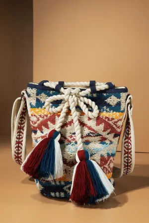 Ethnic Navajo Pattern Bucket Bag