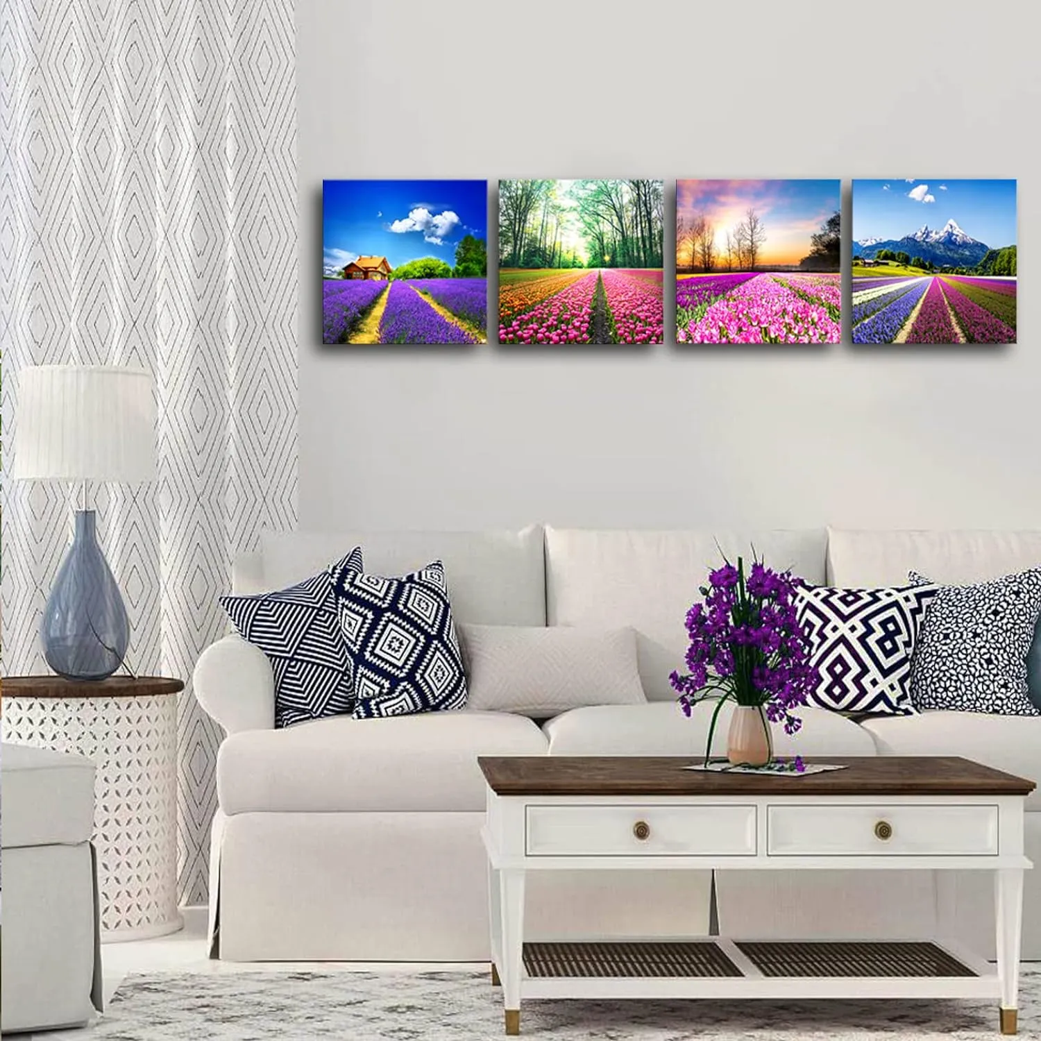 Flower canvas prints canvas set