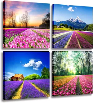 Flower canvas prints canvas set