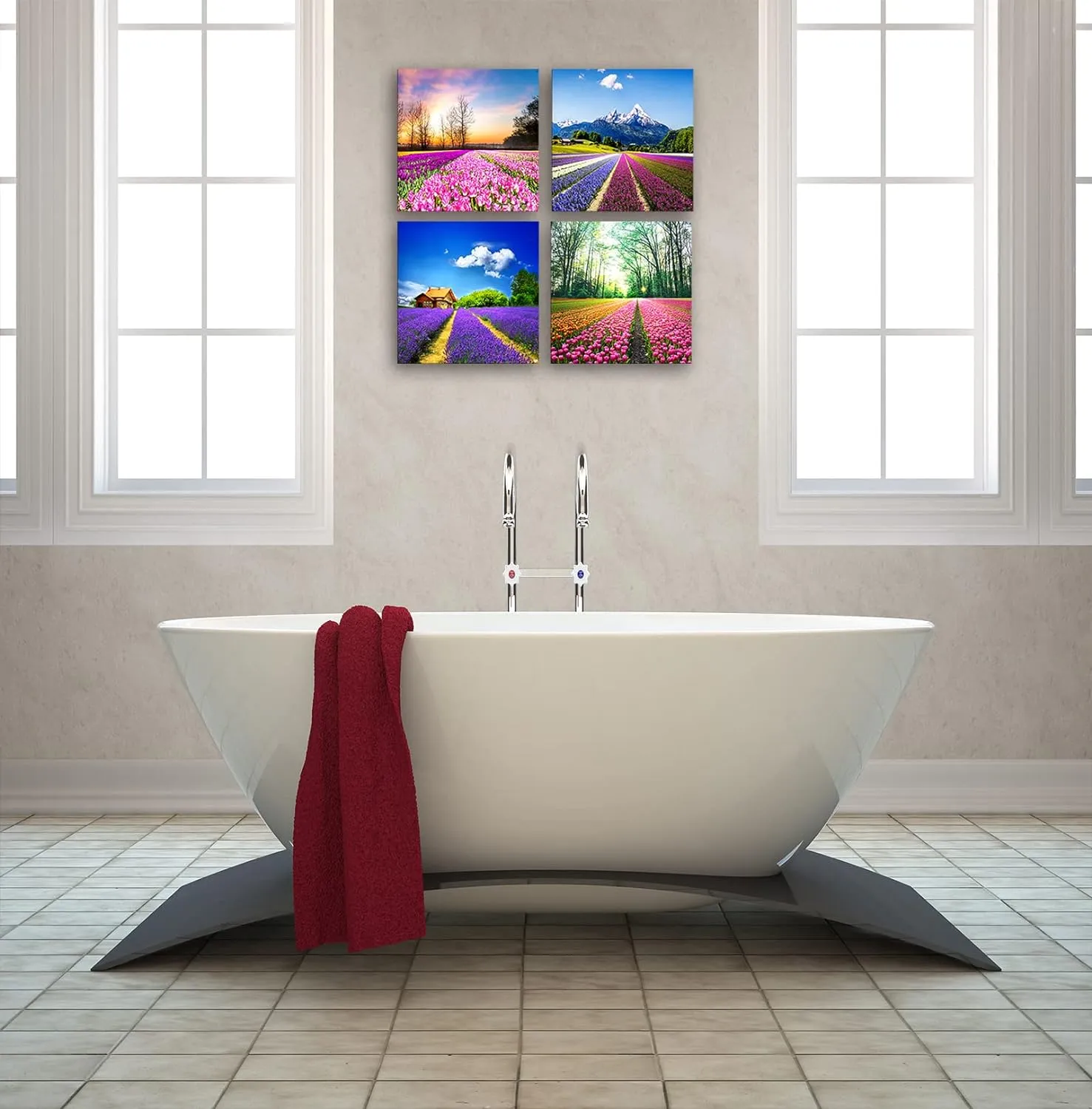 Flower canvas prints canvas set