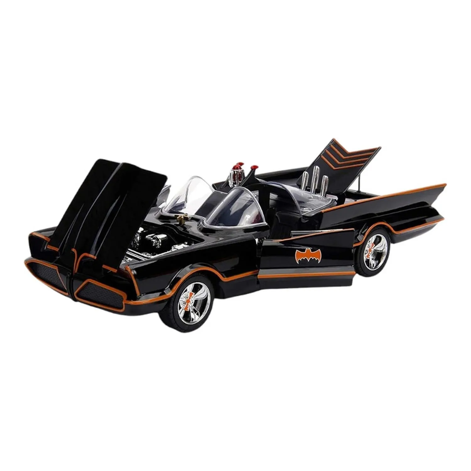 Jada Toys Vehículo Batmobile With Figures Con Luz Escala 1:18 Batman Clasic Tv Series