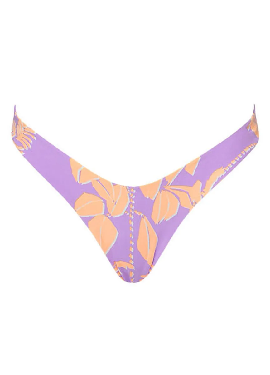 Maaji Metallic Lilac Terra Low Rise Single Strap Bikini Bottom