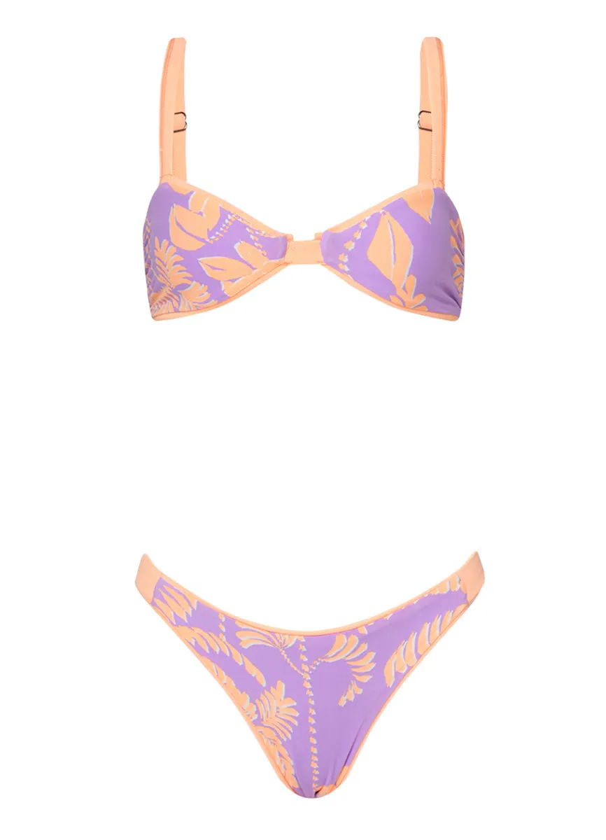 Maaji Metallic Lilac Terra Low Rise Single Strap Bikini Bottom