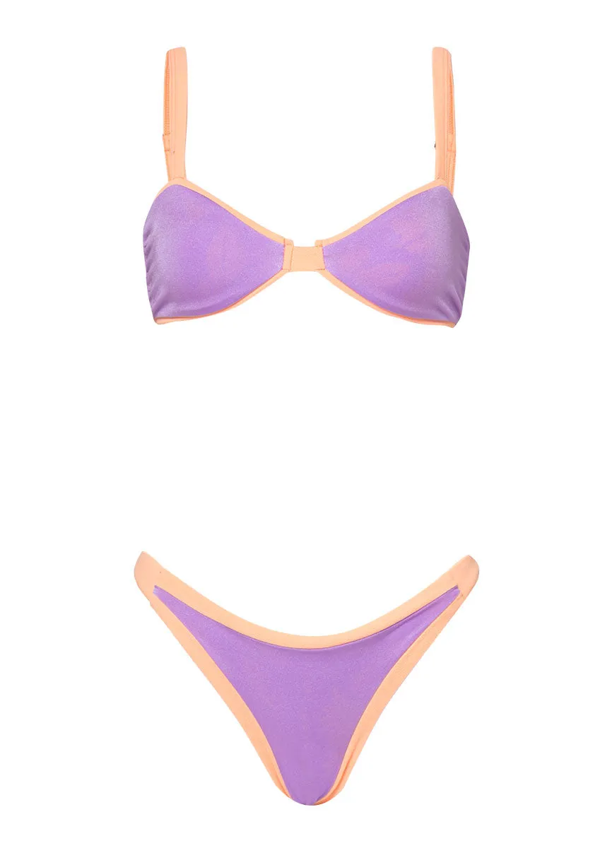 Maaji Metallic Lilac Terra Low Rise Single Strap Bikini Bottom