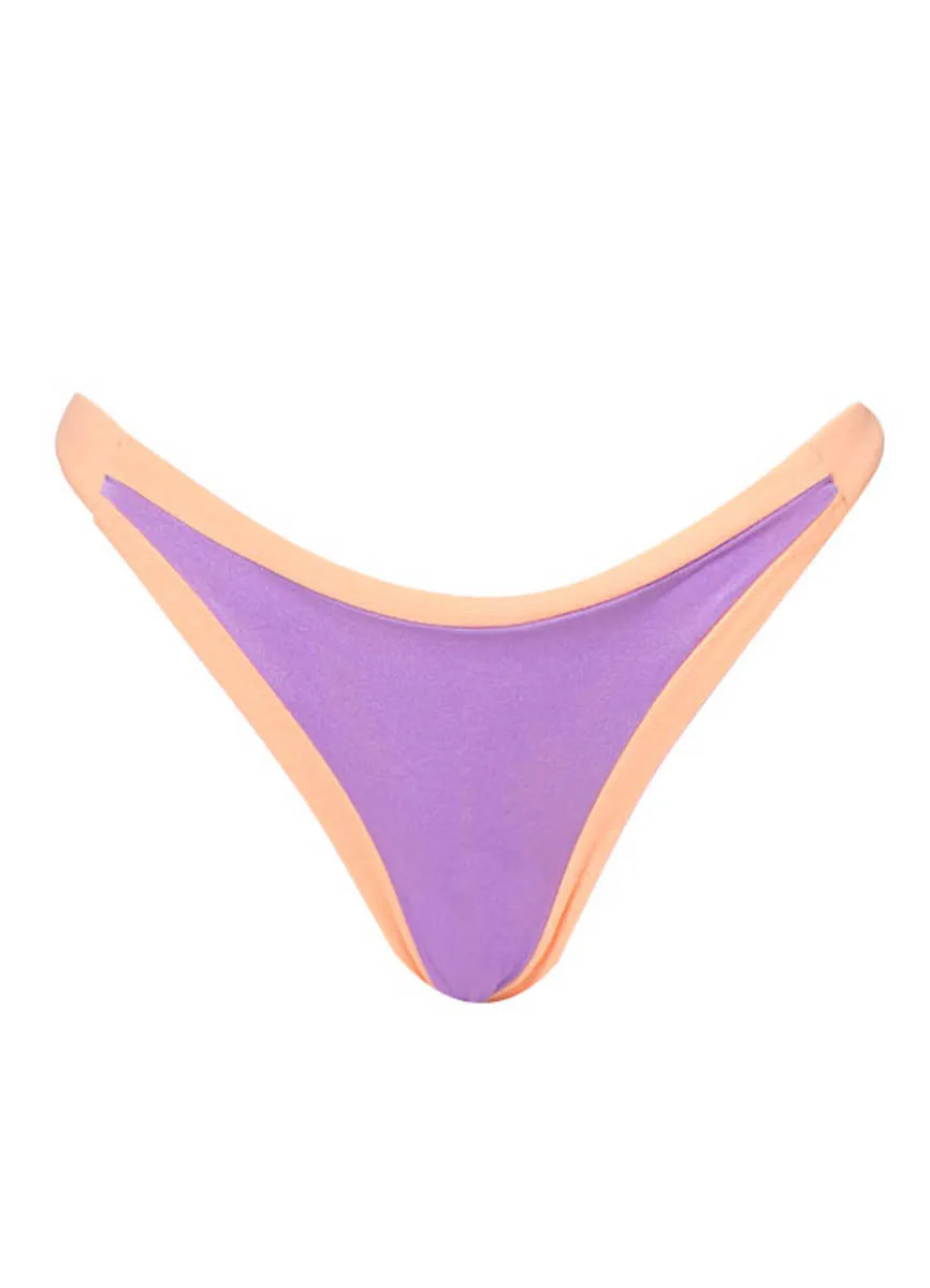 Maaji Metallic Lilac Terra Low Rise Single Strap Bikini Bottom