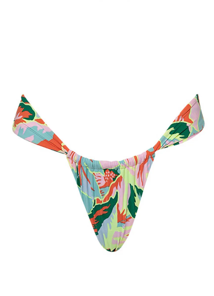 Maaji Neon Leafy Gea Regular Rise Single Strap Bikini Bottom