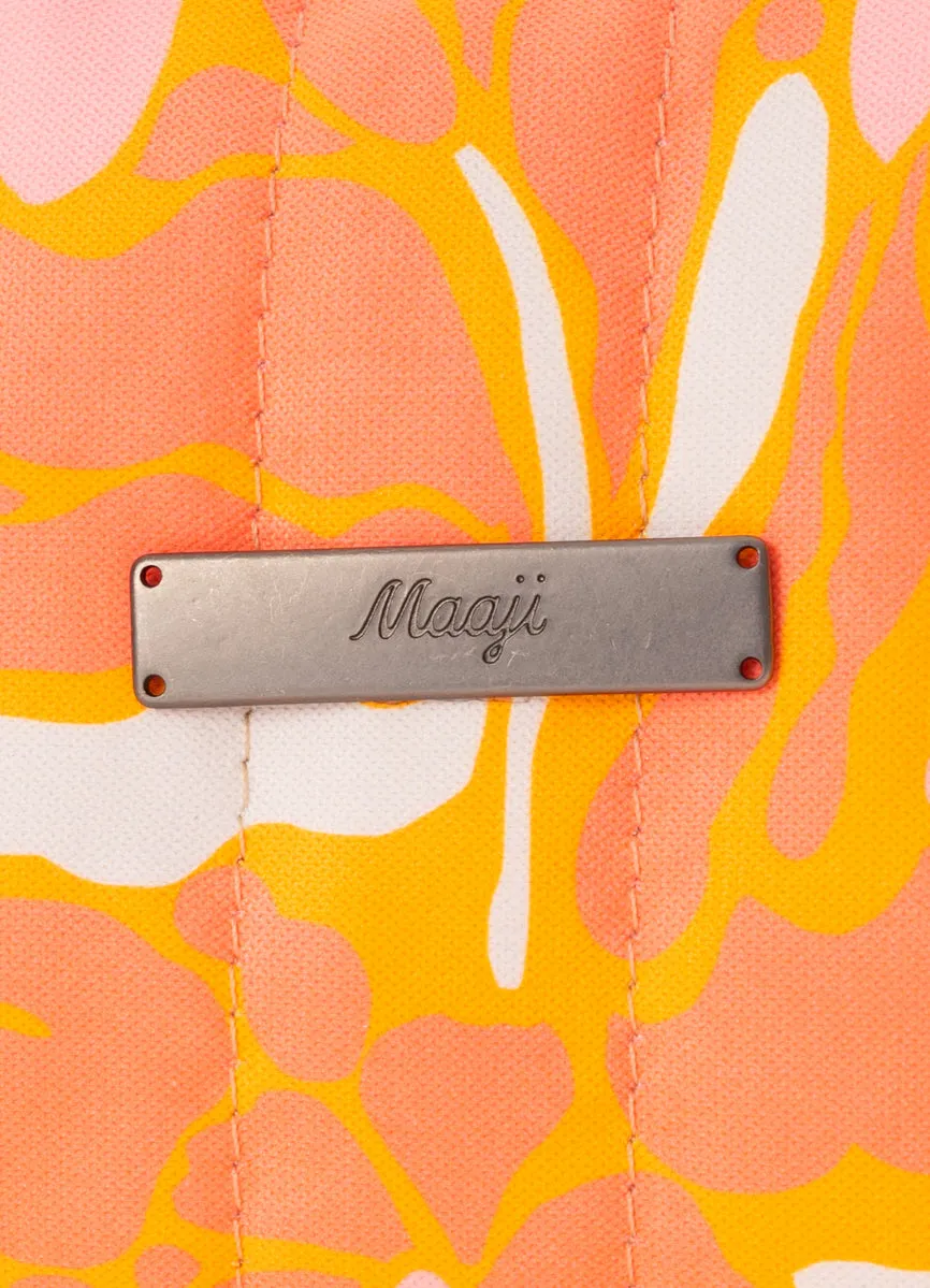 Maaji Retro Peach Flowers Aurora Mid Pocket