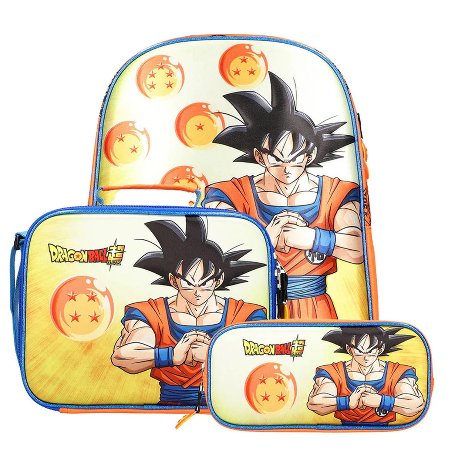 New Arrival Kee Pack Set Mochila, Lonchera Y Lapicera Naranja Goku Y Esfera 4 Estrellas Dragon Ball