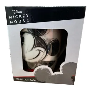 New Arrival Siglo 21 Taza Blanca Con Tapa Sketch Mickey Mouse And Friends