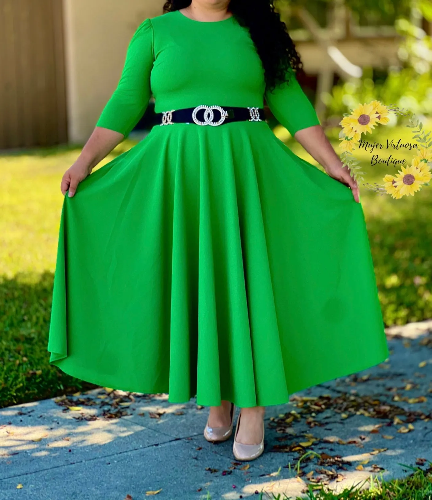 Tropical Green Maxi Dress