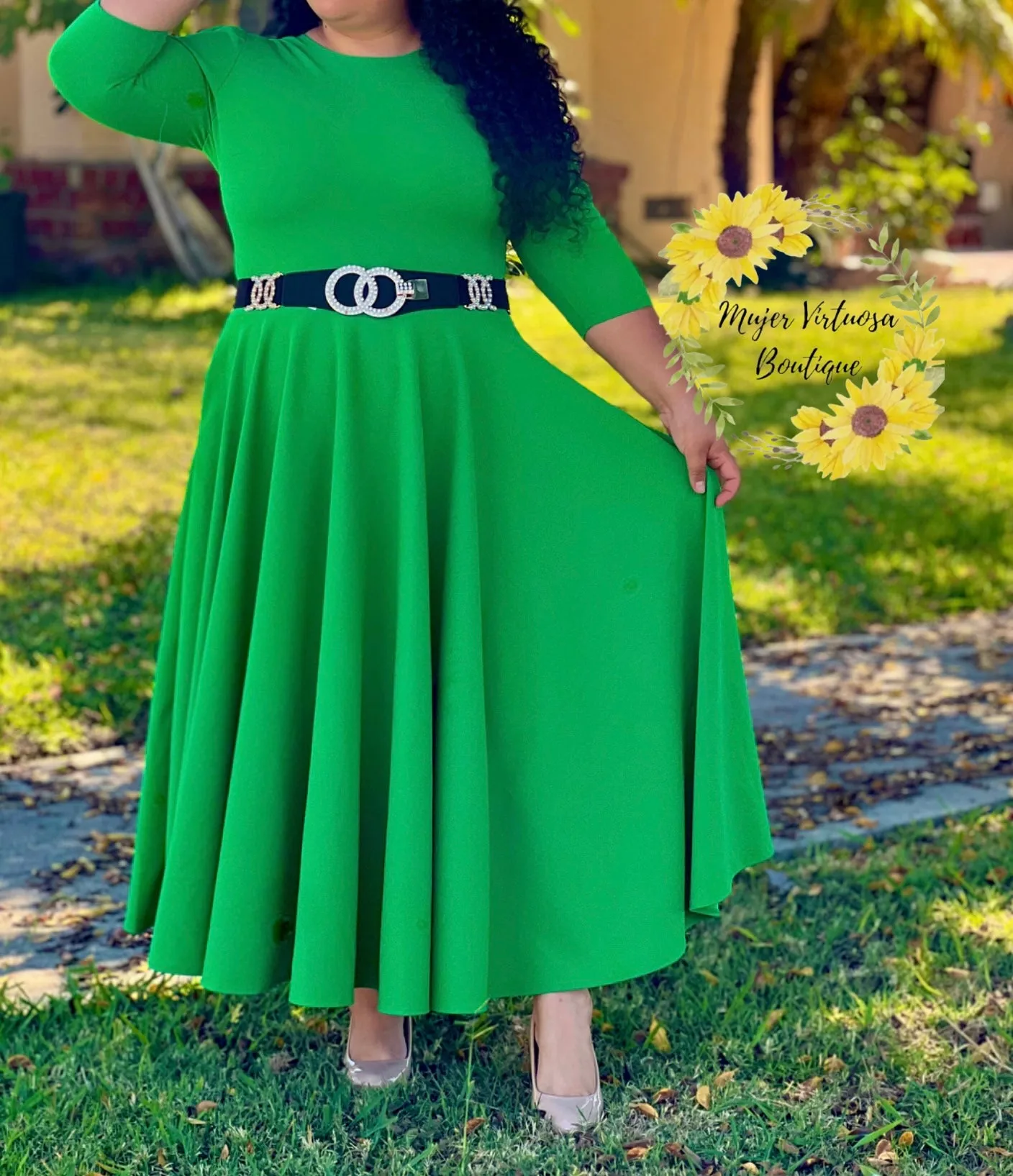 Tropical Green Maxi Dress