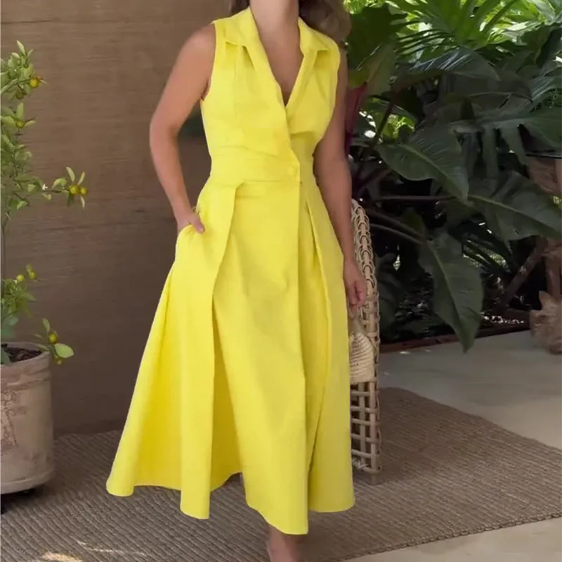 Vestido Alba Midi Decote V